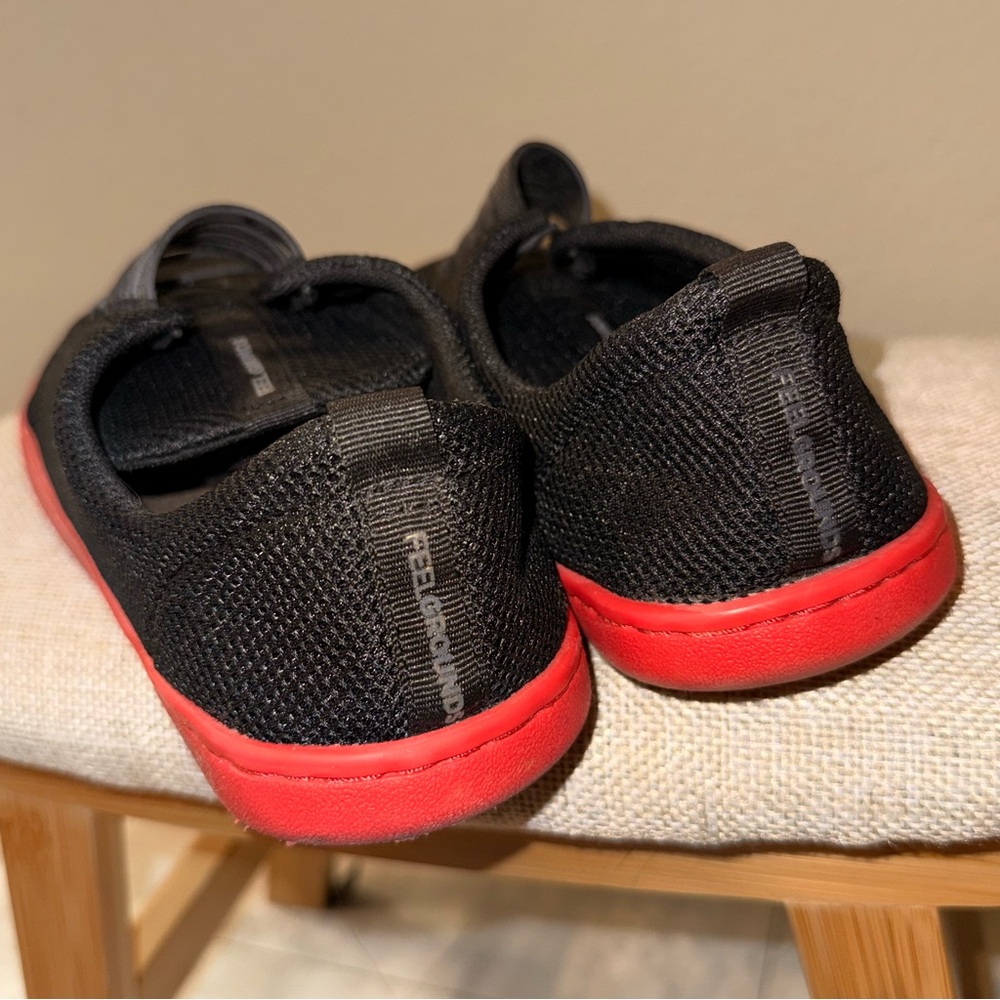 Feel Grounds Black Sneakers with Red Soles - Picture 2 of 5